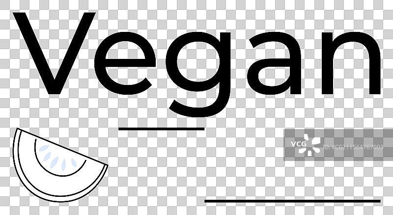 简约西瓜片上的大胆素食文字图片素材