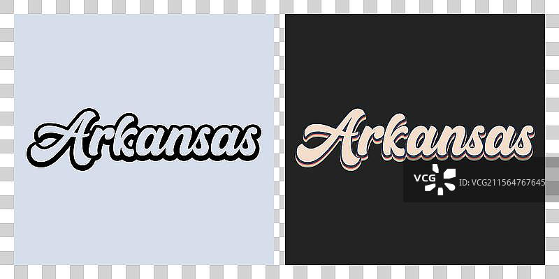 阿肯色州复古文字T恤设计图片素材