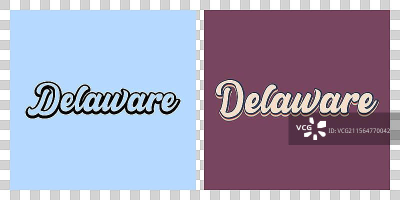 特拉华州复古文字T恤设计图片素材