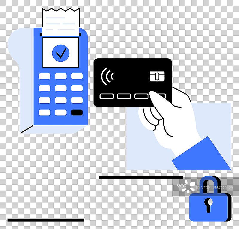安全的无接触信用卡支付图片素材