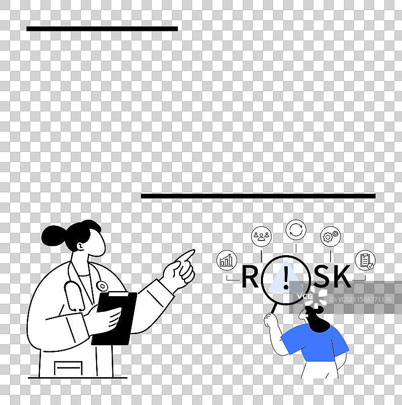 医生与专业人士分析风险因素图片素材