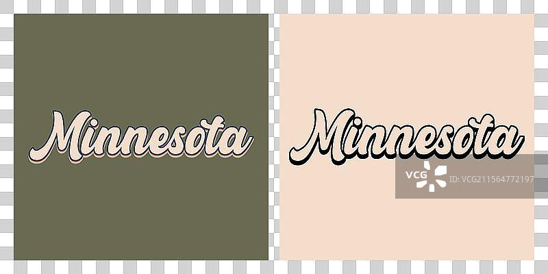 明尼苏达州复古文字T恤设计图片素材