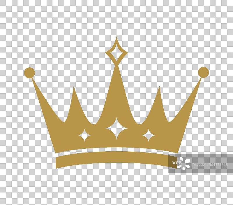 米色背景上的金色王冠图片素材