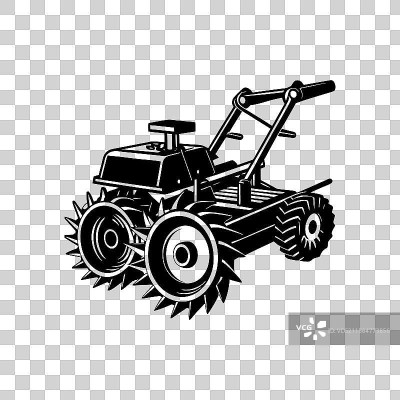 白色背景上的旋耕机图片素材