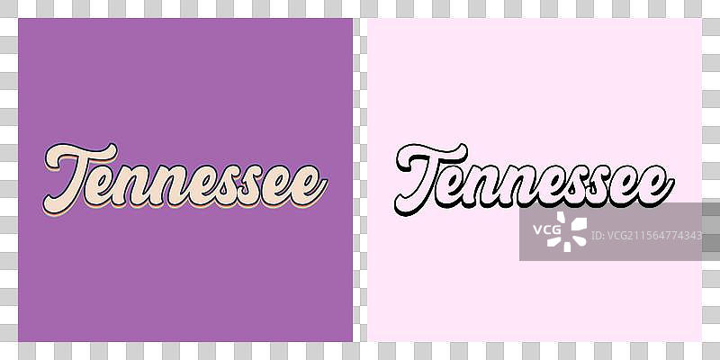 田纳西复古文字T恤设计图片素材