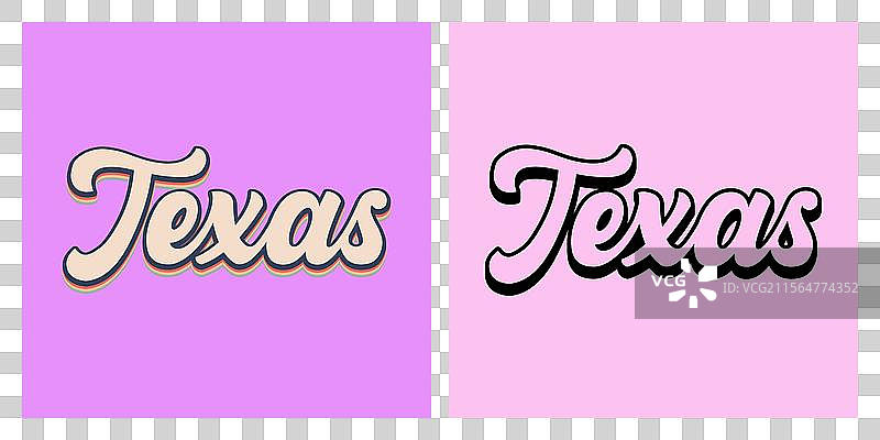 德克萨斯复古文字T恤设计图片素材