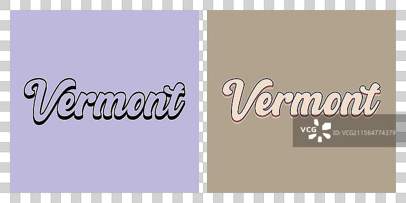 佛蒙特州复古文字T恤设计图片素材