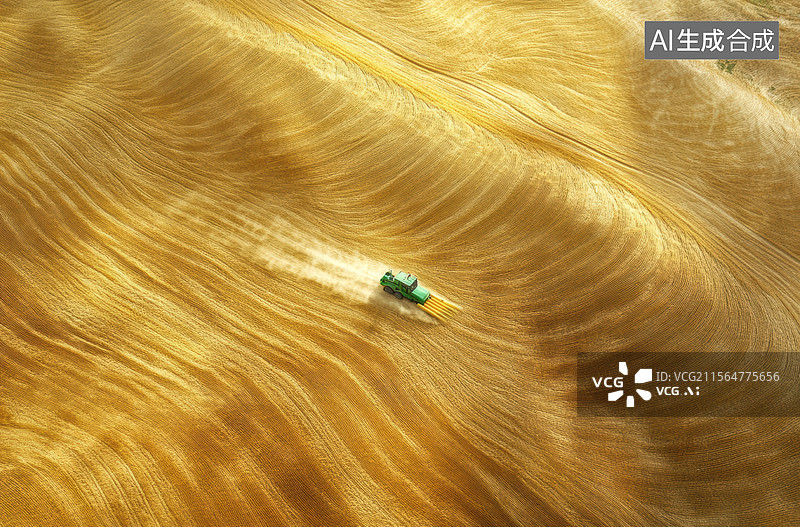 【AI数字艺术】沙漠中的收割机图片素材