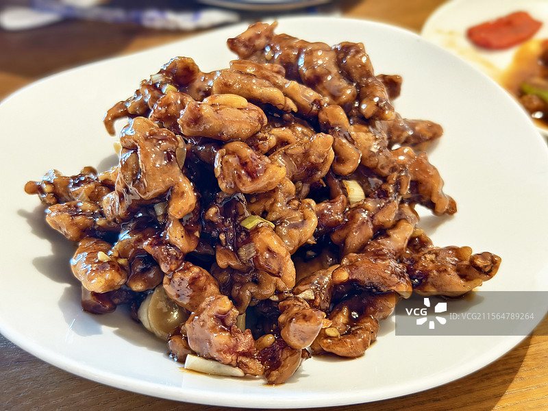 辽宁省锦州市义县，懋楼饭店招牌名菜糖醋肉段图片素材