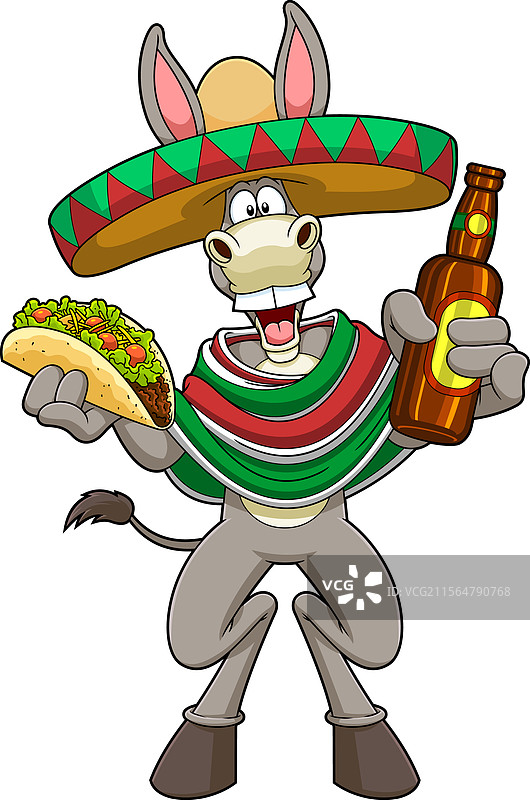 墨西哥驴子卡通角色图片素材