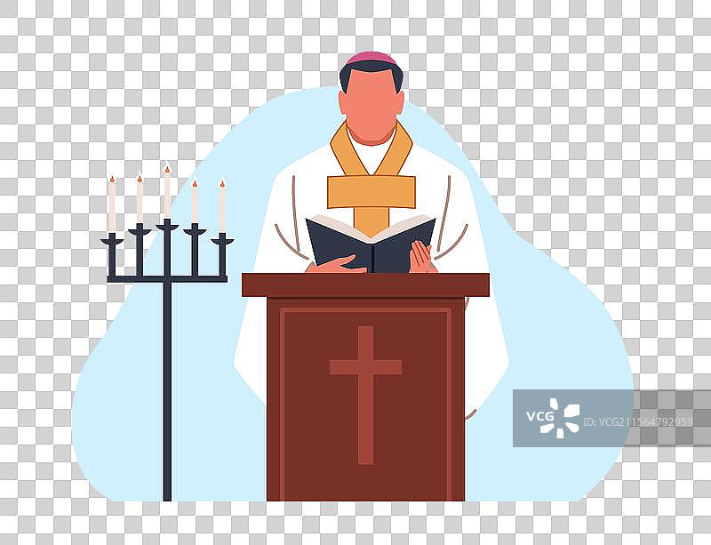 天主教教堂的牧师讲道图片素材