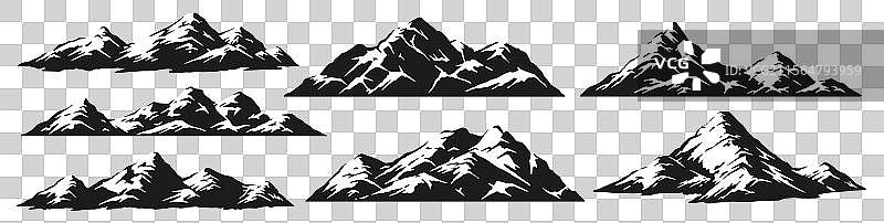 独特的雪顶山脊轮廓图片素材