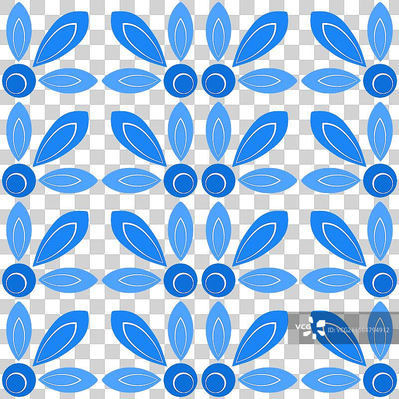 蓝色花卉图案民俗春季背景图片素材