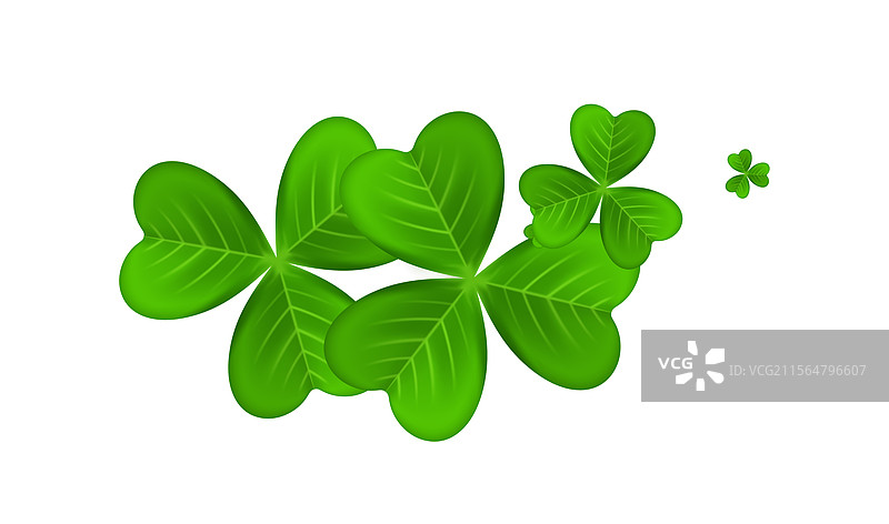 逼真的三叶草花环元素 圆形苜蓿图片素材