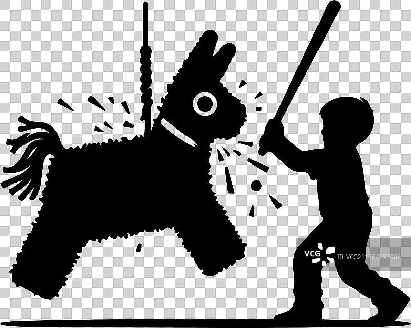 孩子在打皮纳塔图片素材