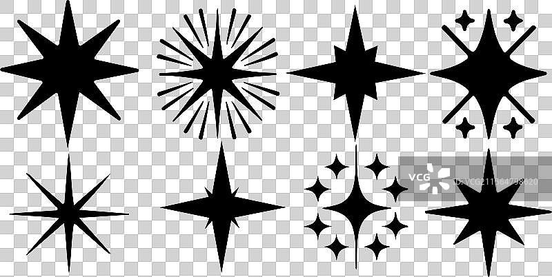 闪亮的星星图标，灵感来自Y2K风格的几何图形图片素材