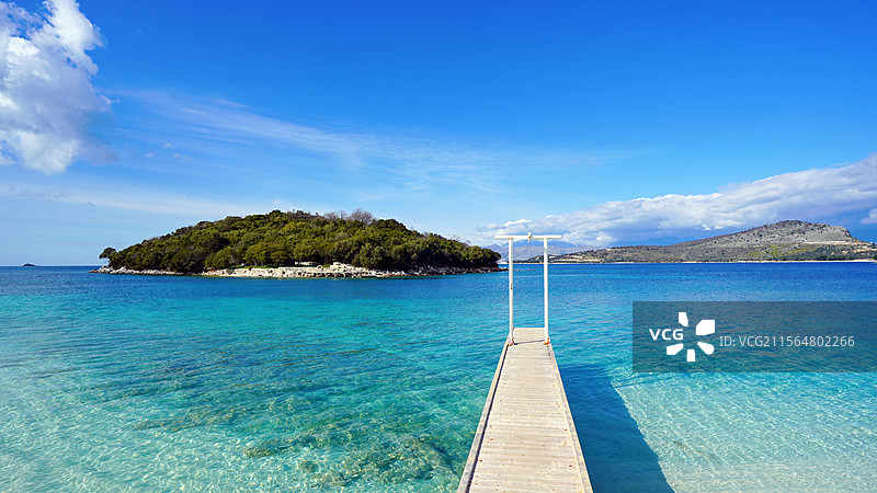 阿尔巴尼亚/萨兰达/欧洲/夜景/建筑/旅行/风光/风景/天空/海图片素材