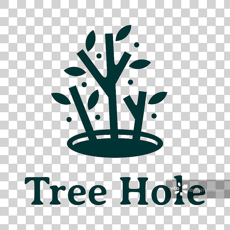 树木种植孔平面极简风格标志设计图片素材