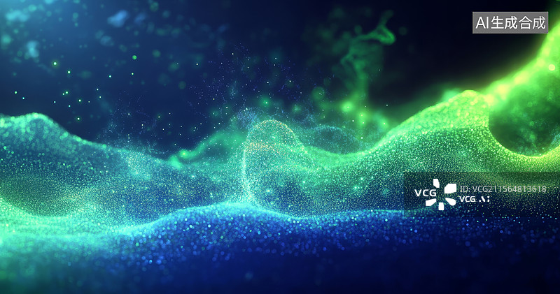 【AI数字艺术】抽象粒子波浪背景图片素材