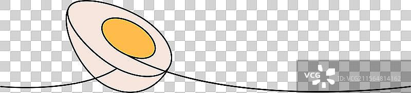 切片鸡蛋一线彩色连续画图片素材