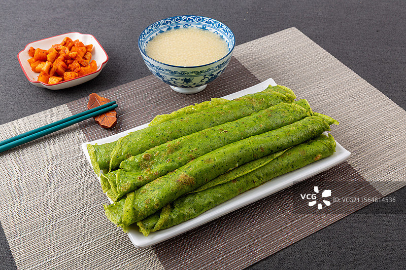 翡翠青菜煎饼图片素材