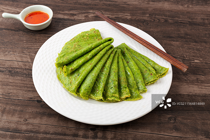 翡翠青菜煎饼图片素材