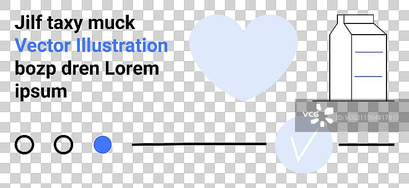 带有心形图标文本的抽象构图图片素材