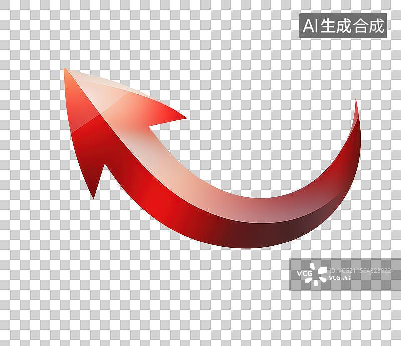 【AI数字艺术】3D渲染免扣图元素橙红色卡通箭头图片素材