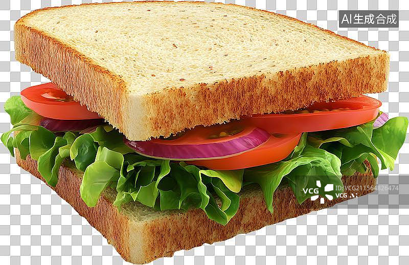 【AI数字艺术】新鲜蔬菜三明治图片素材