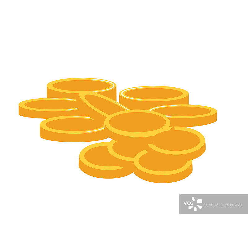 一堆金色硬币图片素材