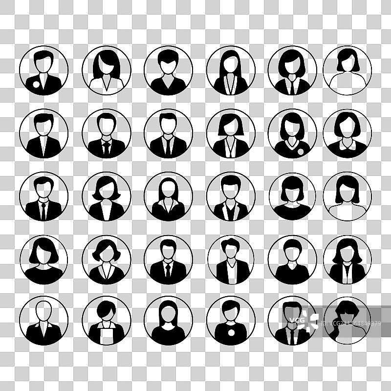 商业人士的剪影图标集图片素材