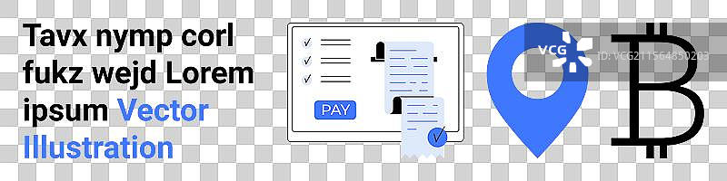 数字支付位置图钉和加密货币图片素材