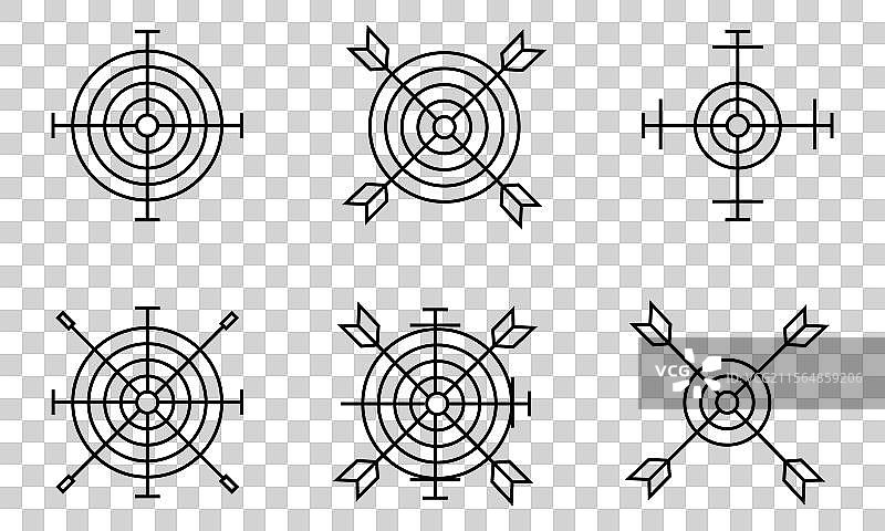 简单的靶子练习图标，射箭瞄准符号图片素材