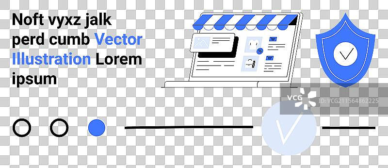 带有安全盾牌和搜索功能的在线商店图片素材