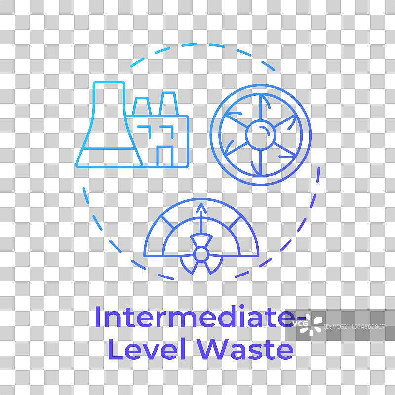 中级废物蓝色渐变概念图片素材