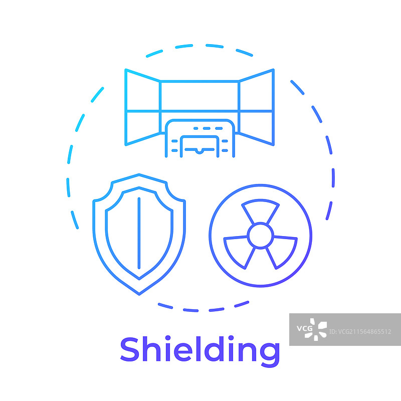 保护原则蓝色渐变概念图标图片素材