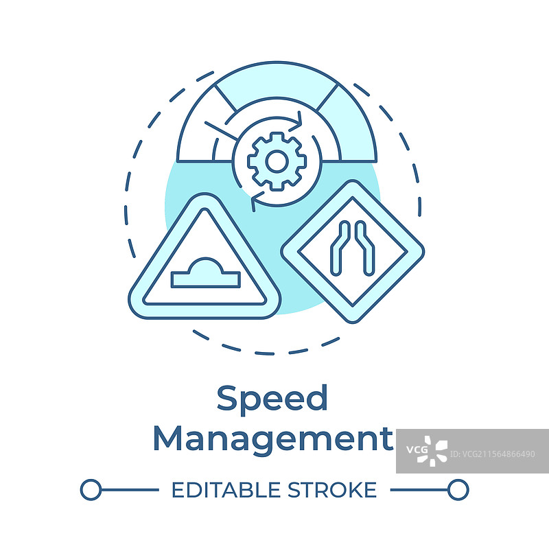 速度管理软蓝色概念图标图片素材