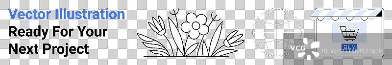 在线购物概念与花卉元素图片素材