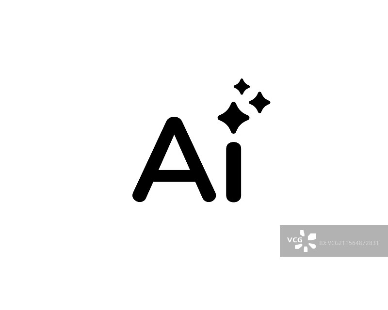 黑色渐变的人工智能符号，简约设计图片素材