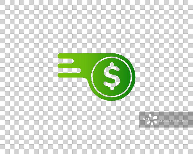 极简主义绿色金融图标，带箭头和图片素材