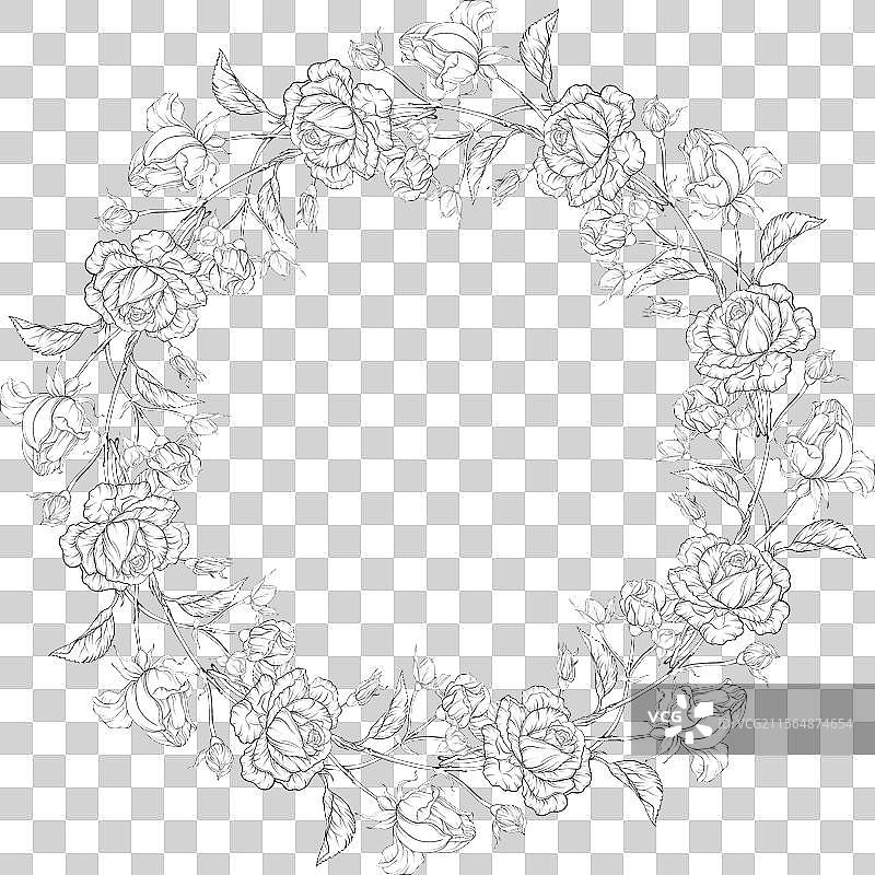 玫瑰花花环浪漫的玫瑰花图片素材