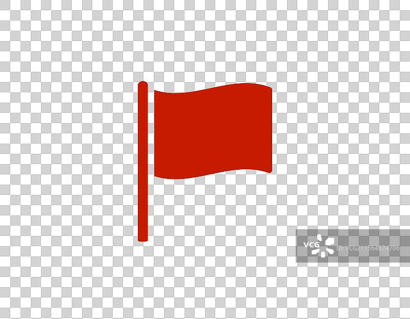 简单的杆子上飘扬着红色旗帜图片素材
