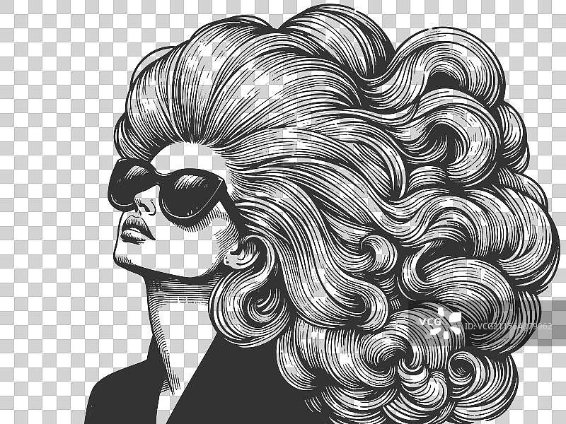 戴着太阳镜的女性时尚图片素材