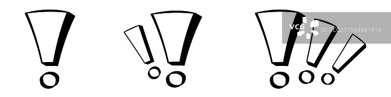 三个不同大小的感叹号图片素材