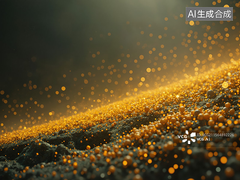 【AI数字艺术】金色梦幻粒子图片素材