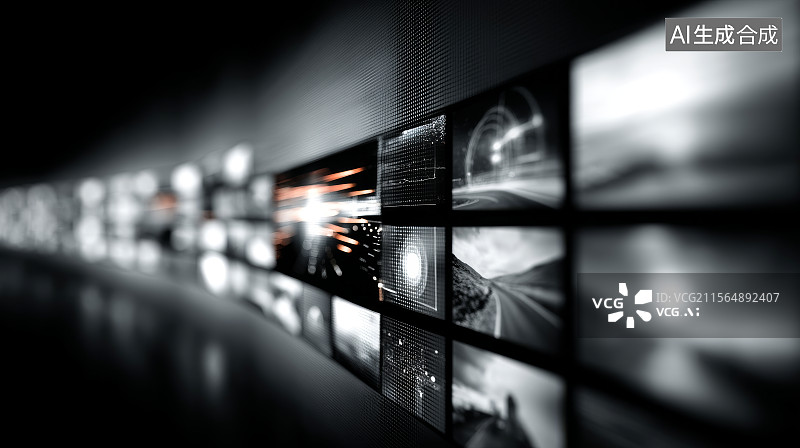 【AI数字艺术】数字媒体屏幕墙展示图片素材