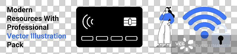 安全的信用卡无接触支付图片素材