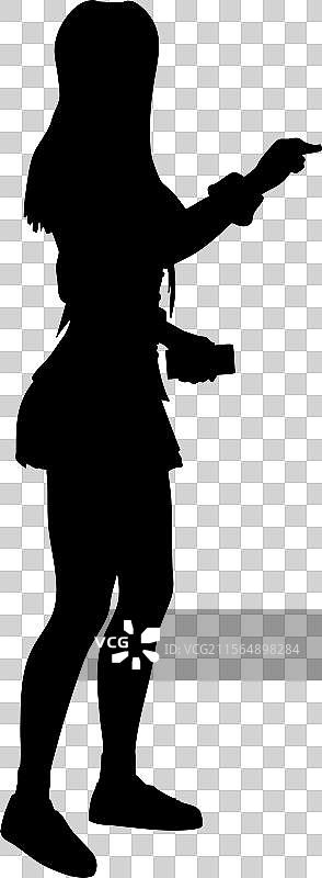 大学生或办公室女孩剪影图片素材