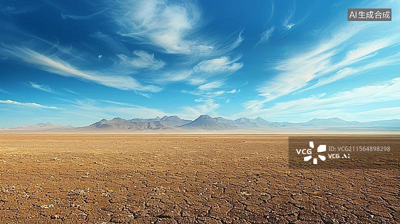 【AI数字艺术】戈壁滩的辽阔与宁静   砾石滩的空旷之美图片素材