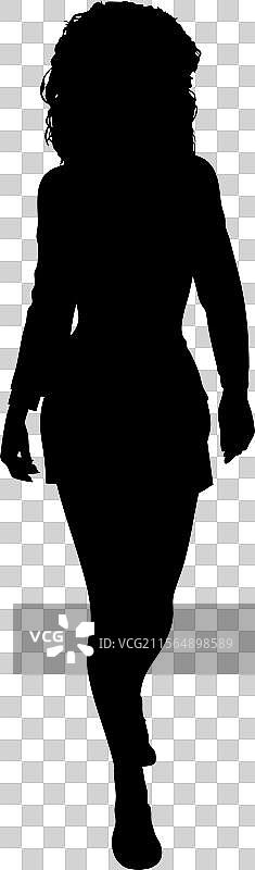 大学生或办公室女孩的剪影图片素材